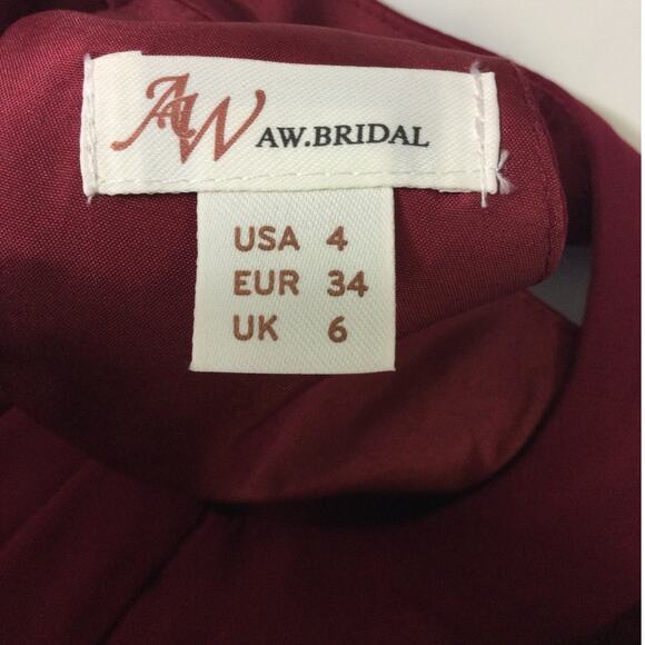 AW BRIDAL 4 S burgundy red Raja bridesmaid formal party midi dress NEW B159 - Picture 9 of 10